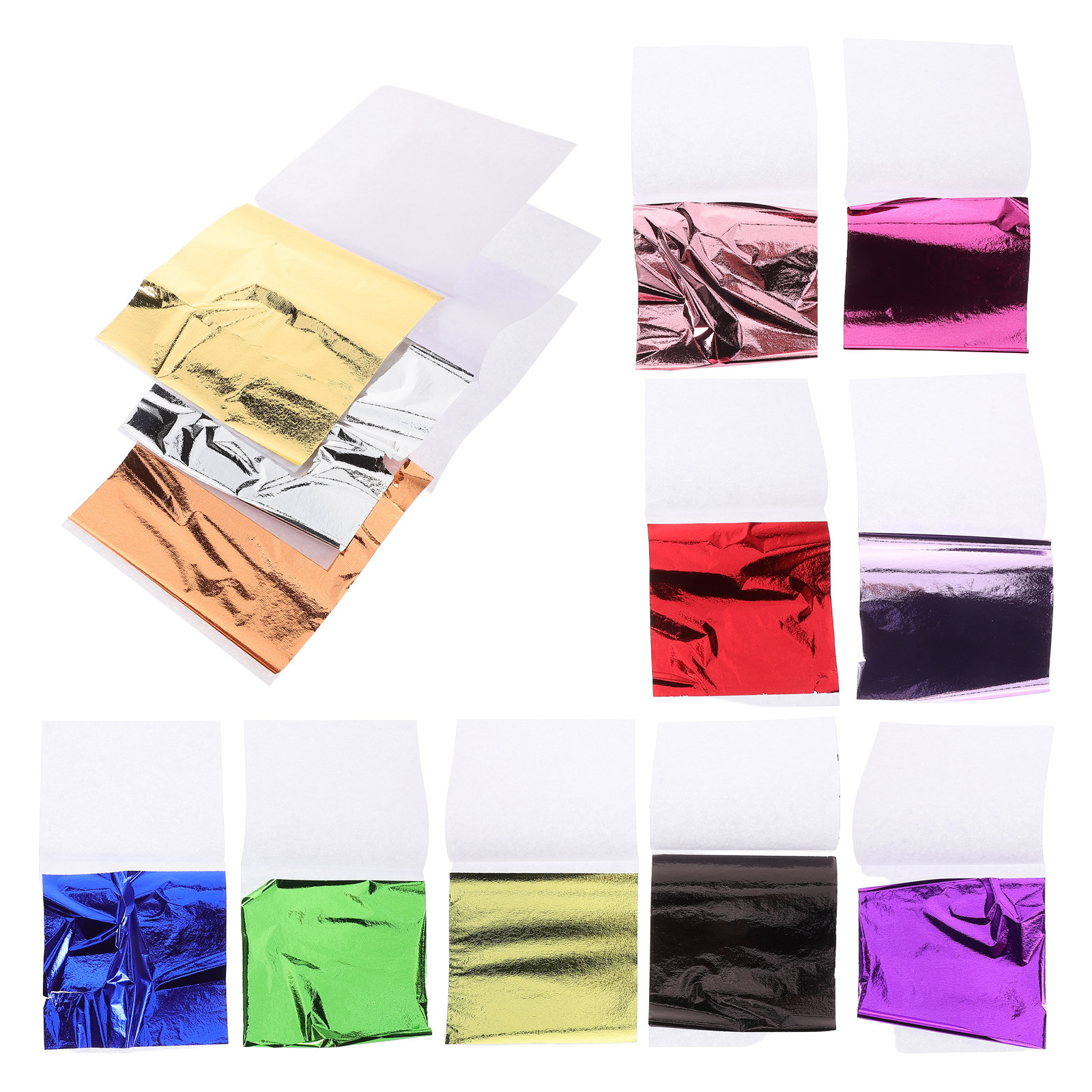Art Craft Furniture - 120Pcs Colored Gold Foil Sheets Metallic