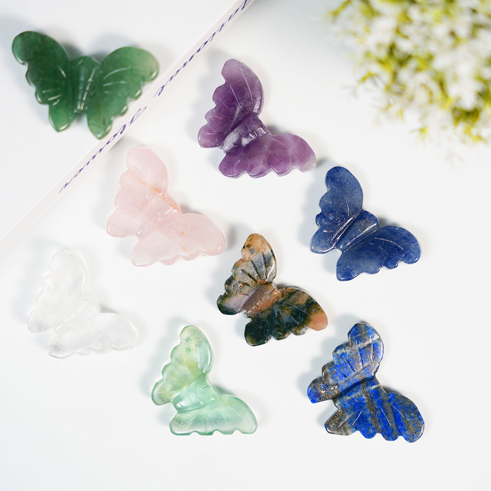 Art Craft Room Ideas - 1pc Natural Minerals Crysatl Butterfly Sculpture,