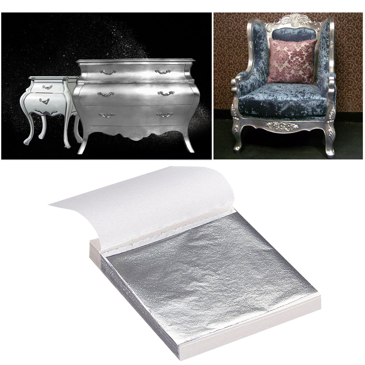 Art Craft Paper - 100 Sheets 9x9cm Imitation Silver Leaf
