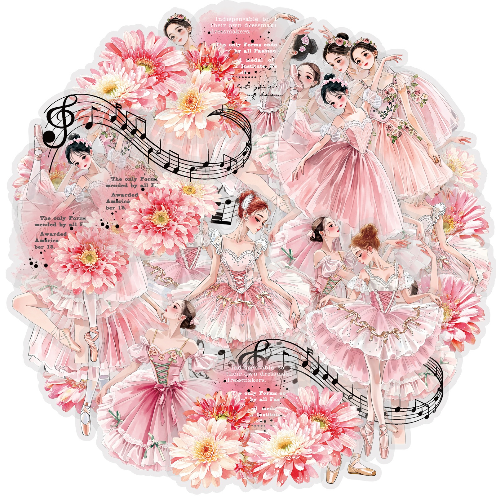 Art Craft Journal - Etori Life 30Pcs Pink Tone Ballet