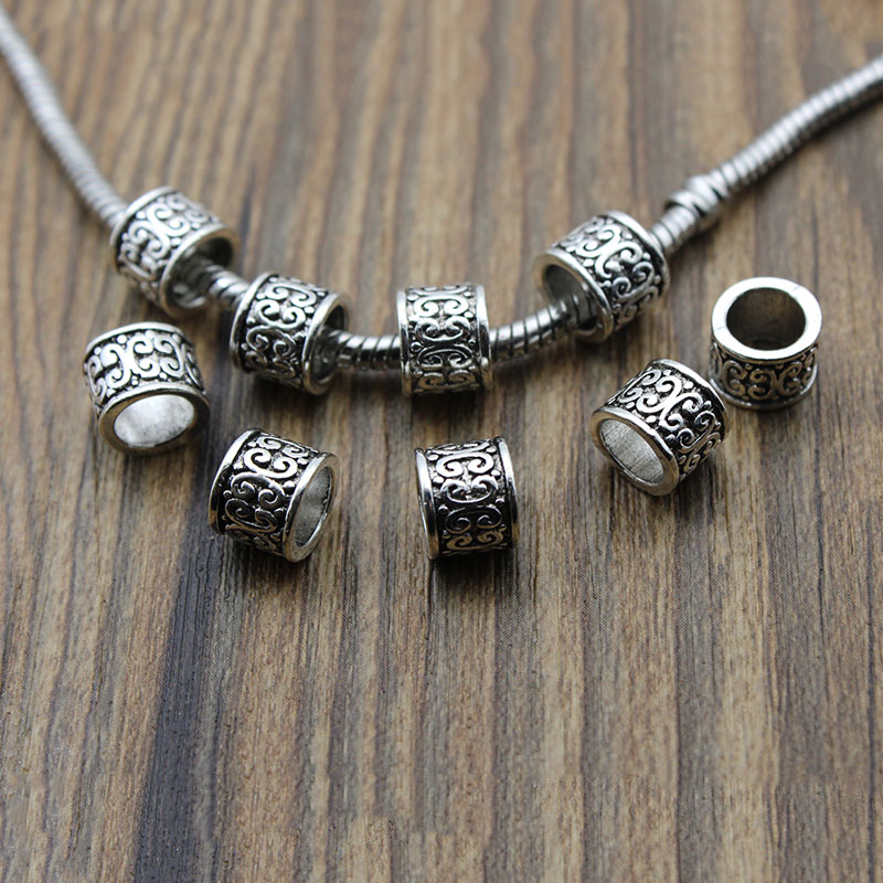 Art Craft Ideas - 20pcs Metal Large Hole 6mm/Tibetan Silver