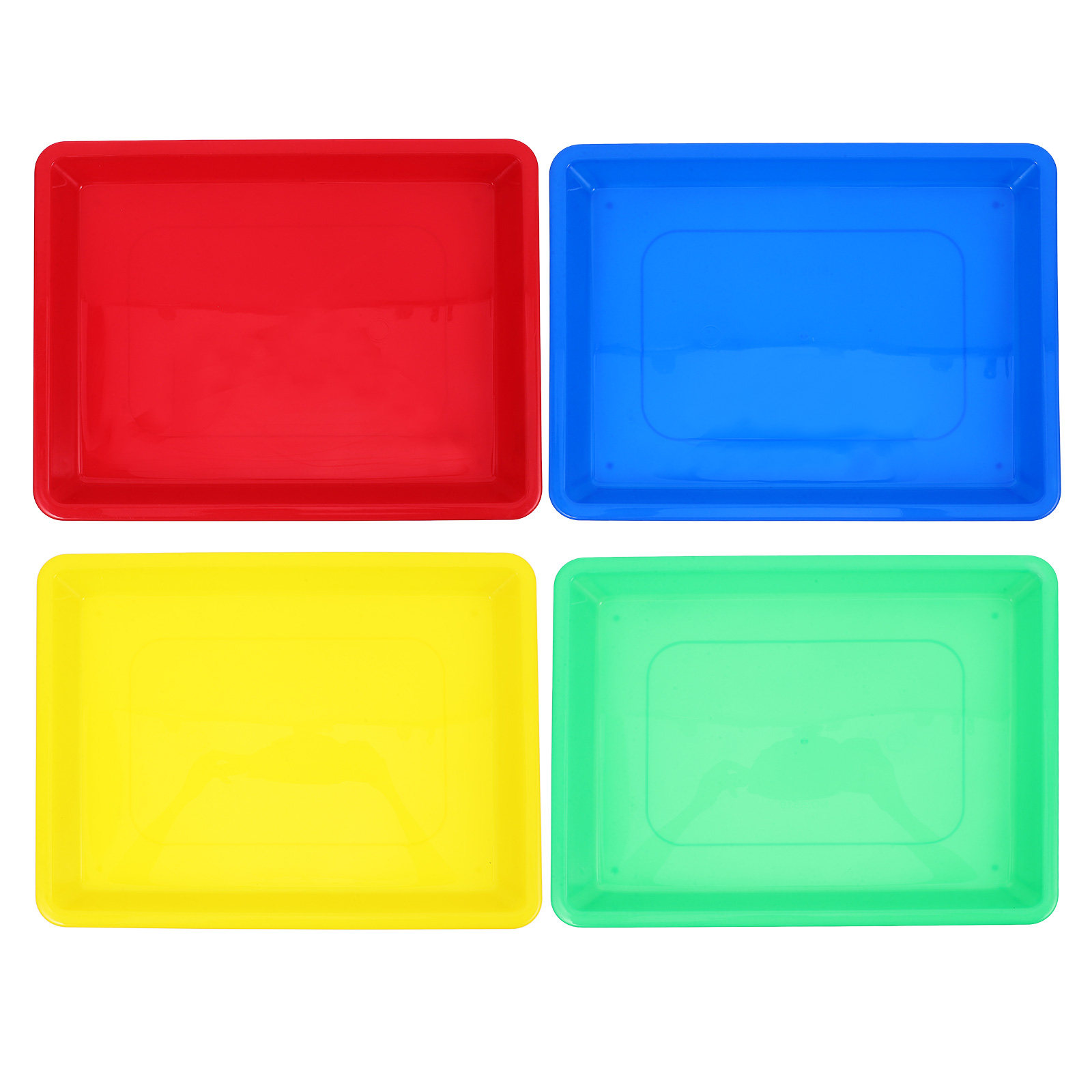 Art Craft Activities For Preschoolers - 4Pcs Smooth Easy-Clean Plastic Tray for