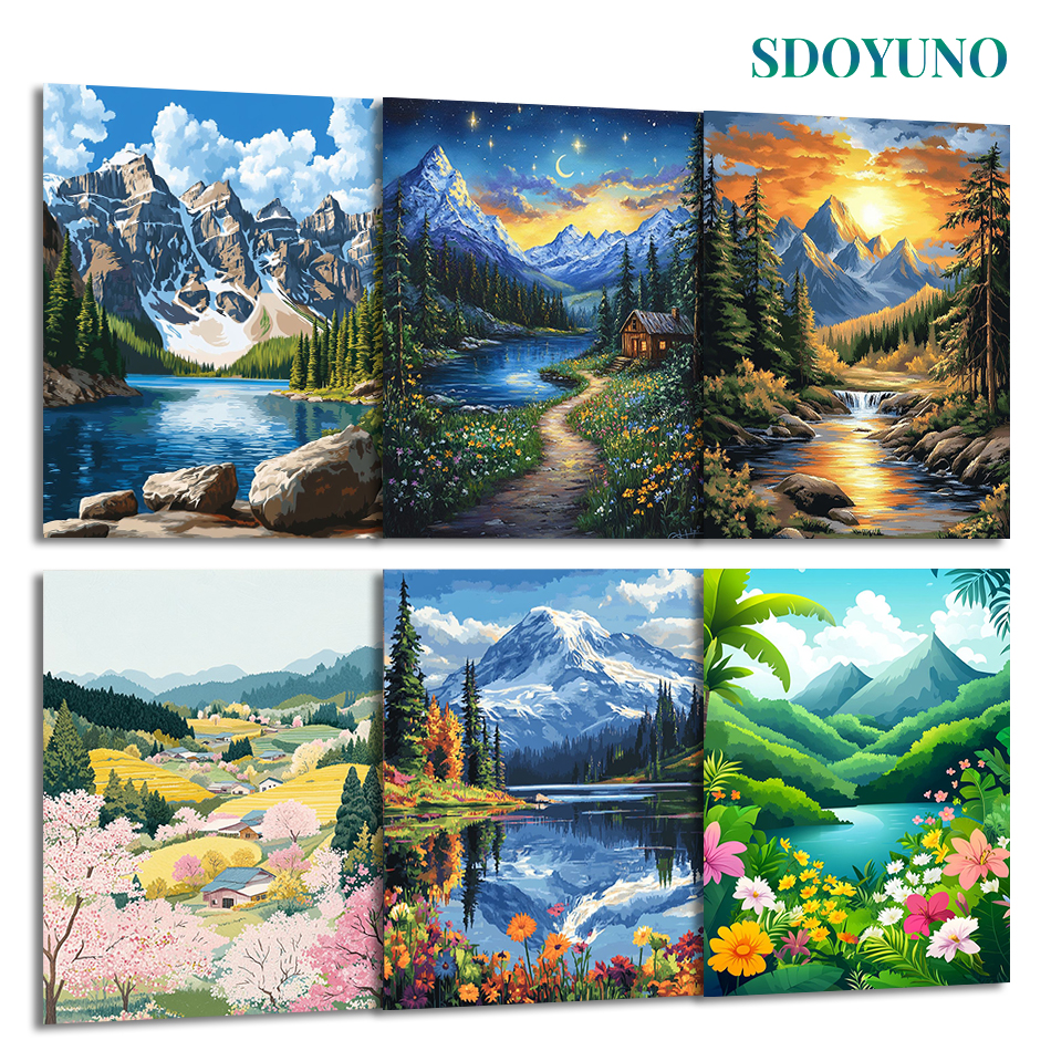 Art And Craft Numbers - 2026 Painting By Acrylic Number Mountain