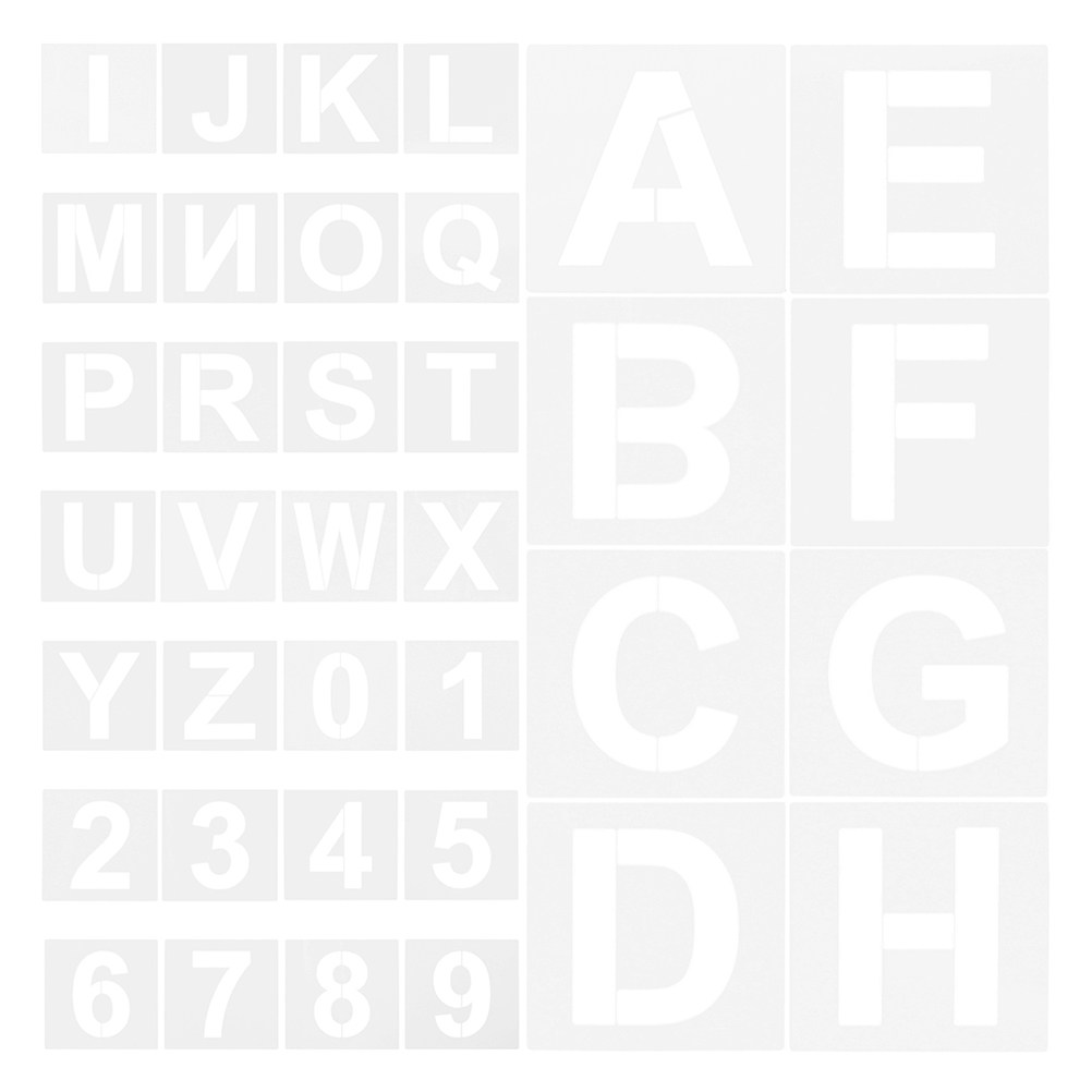 Art And Craft Numbers - 72Pcs Plastic Alphabet Number Stencils Reusable