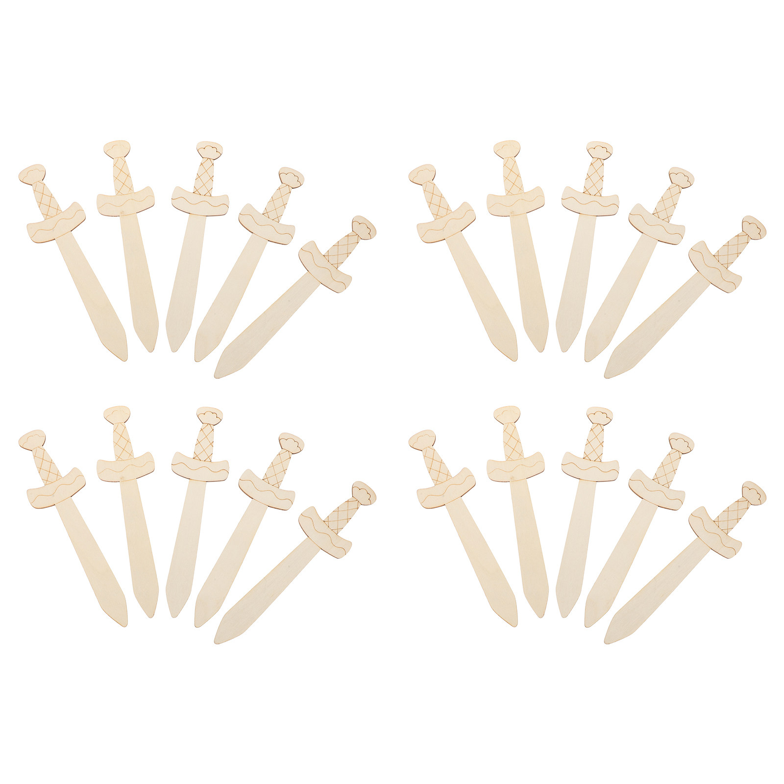 Art Craft Project - 20Pcs Small Wooden Swords for Crafts