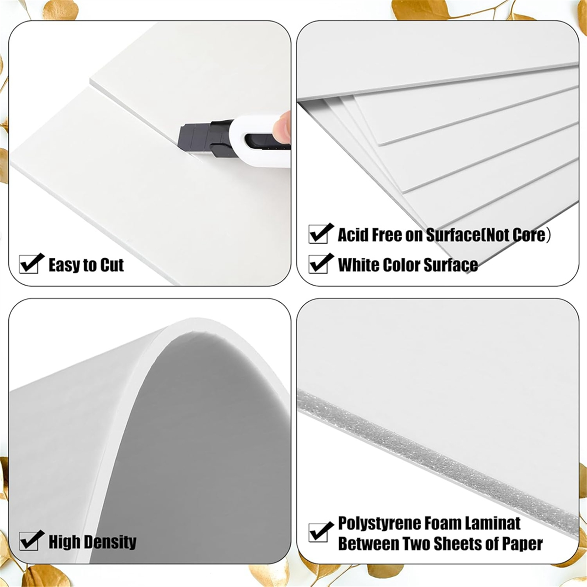 Art Craft Project - ABNJ 50 Pack Foam Boards 1/8