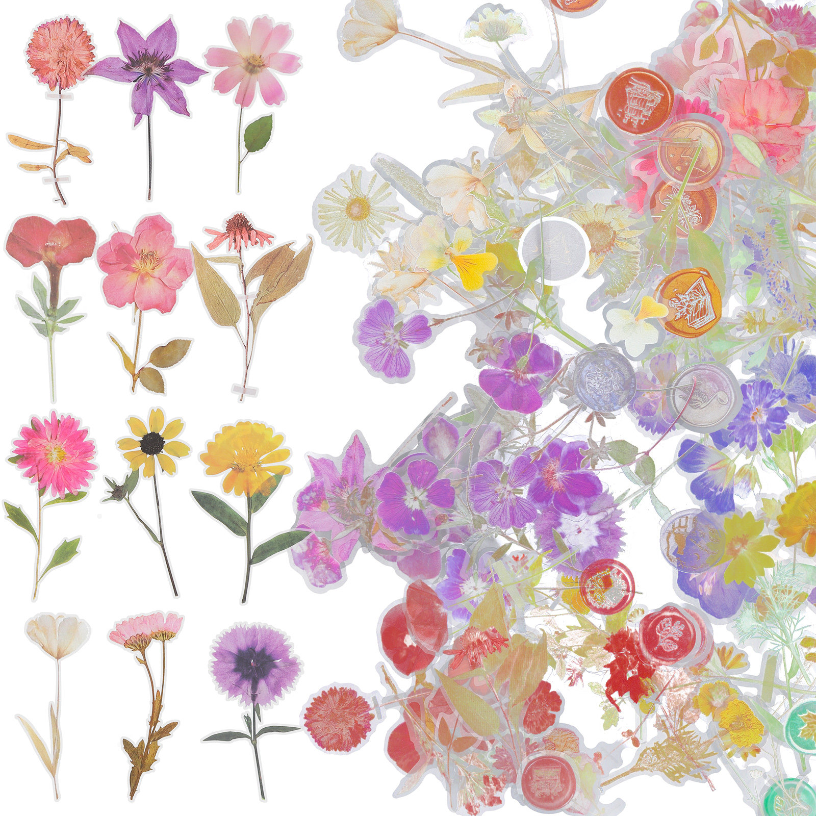 Art Craft Journal - 6 Packs Dried Flower Stickers DIY