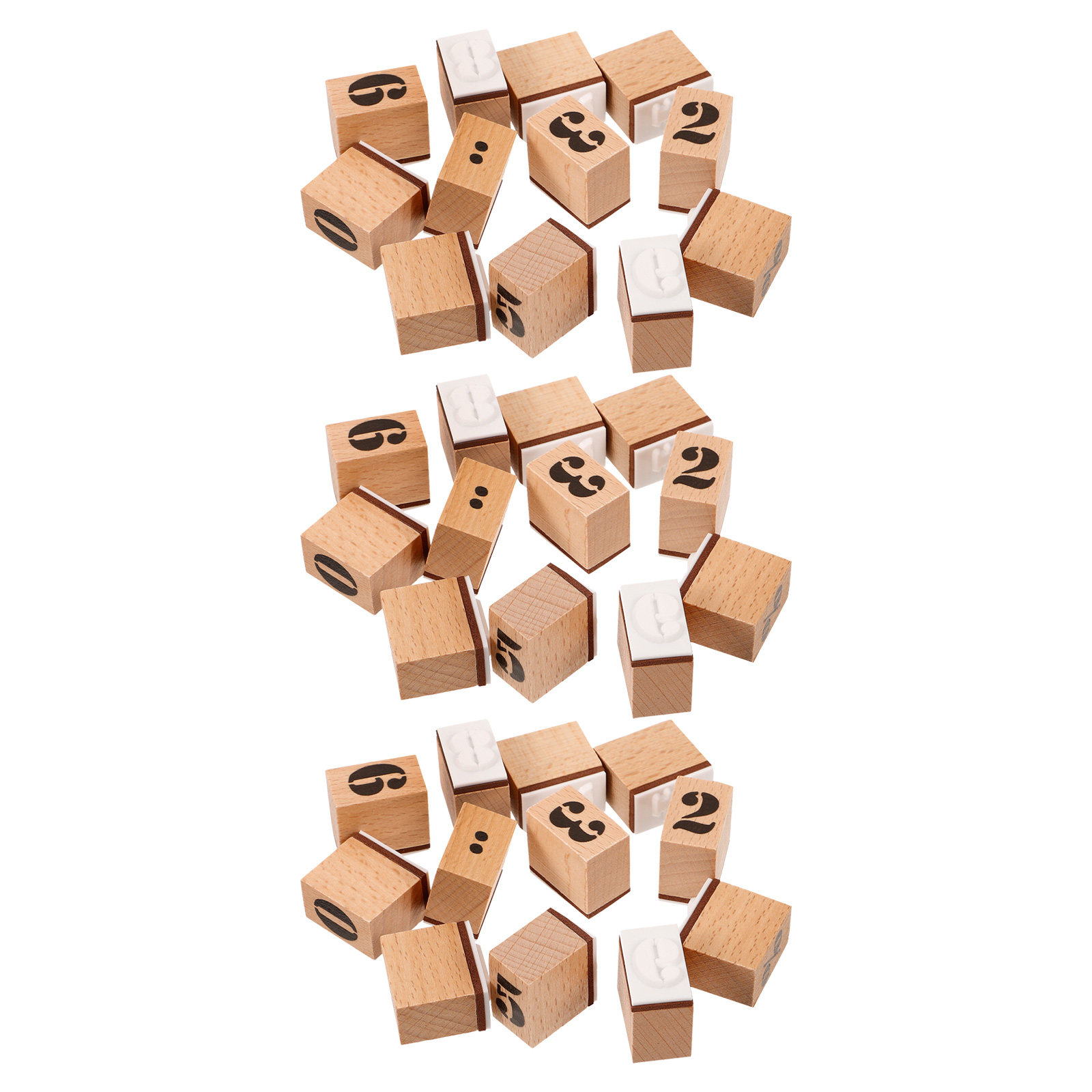 Art And Craft Numbers - 36Pcs Mini Wooden Number Stamps Set