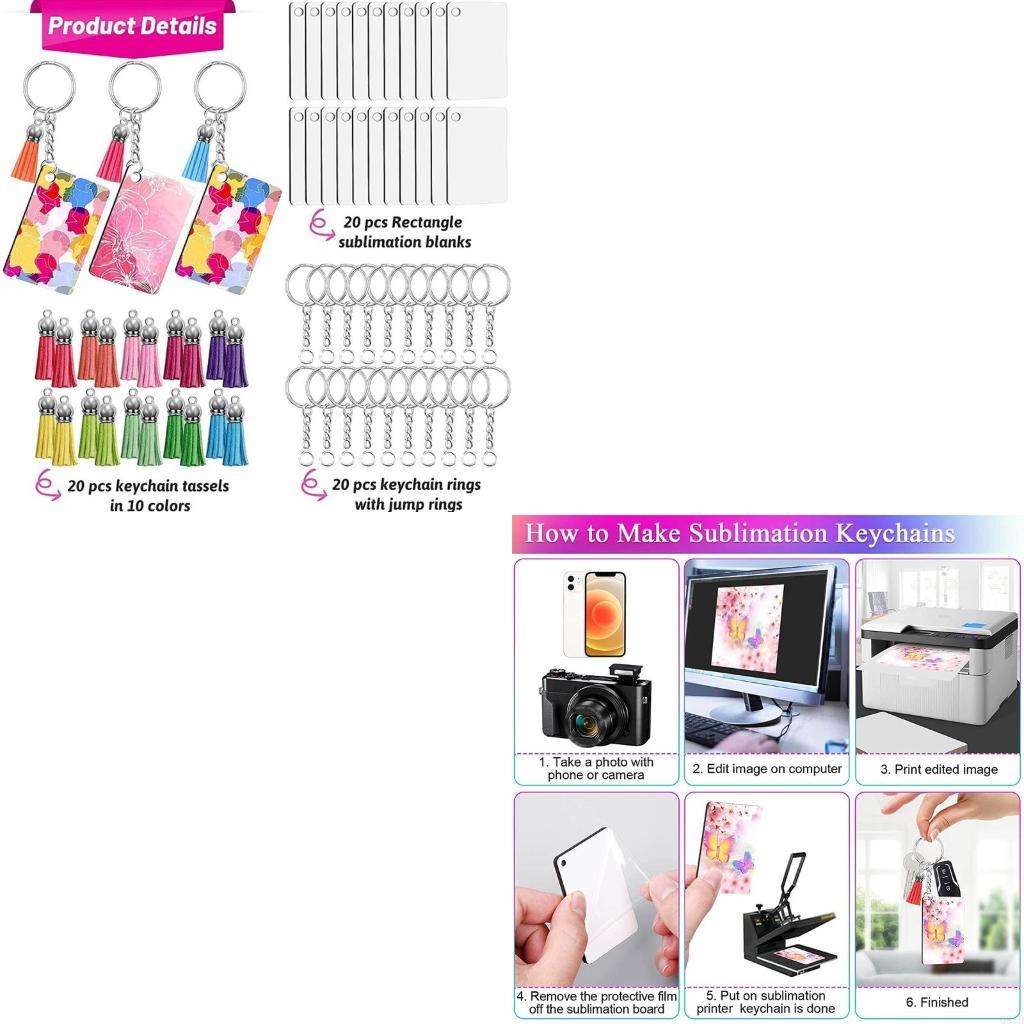 Art Craft Description - 80 Pcs Sublimation Blank Products Keychain