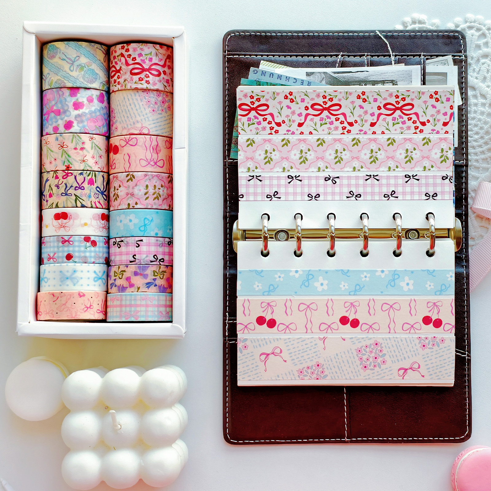 16 Rolls Pink Bow Washi Tapes  - Art Craft Journal recensie en prijs