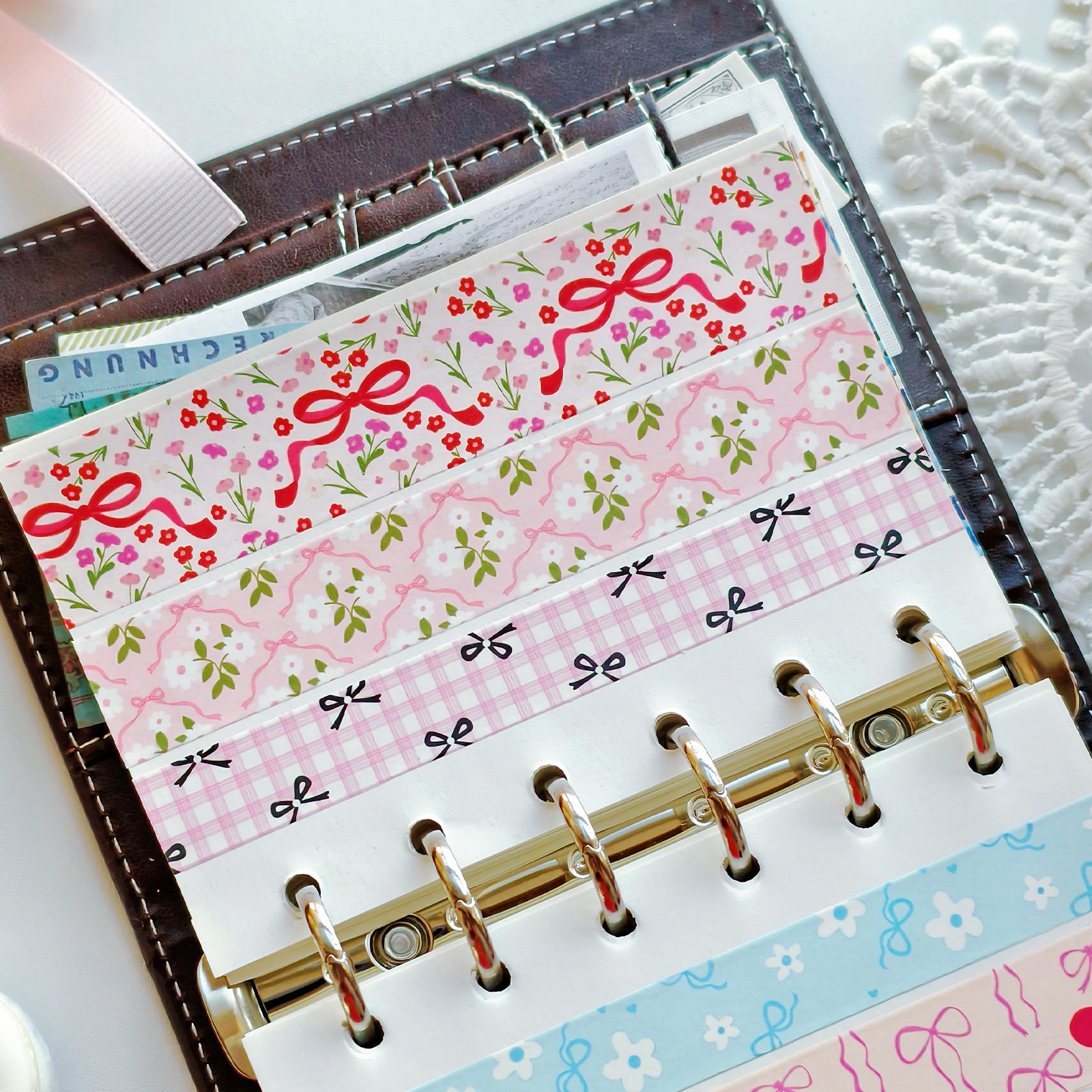 16 Rolls Pink Bow Washi Tapes  - Art Craft Journal recensie en prijs