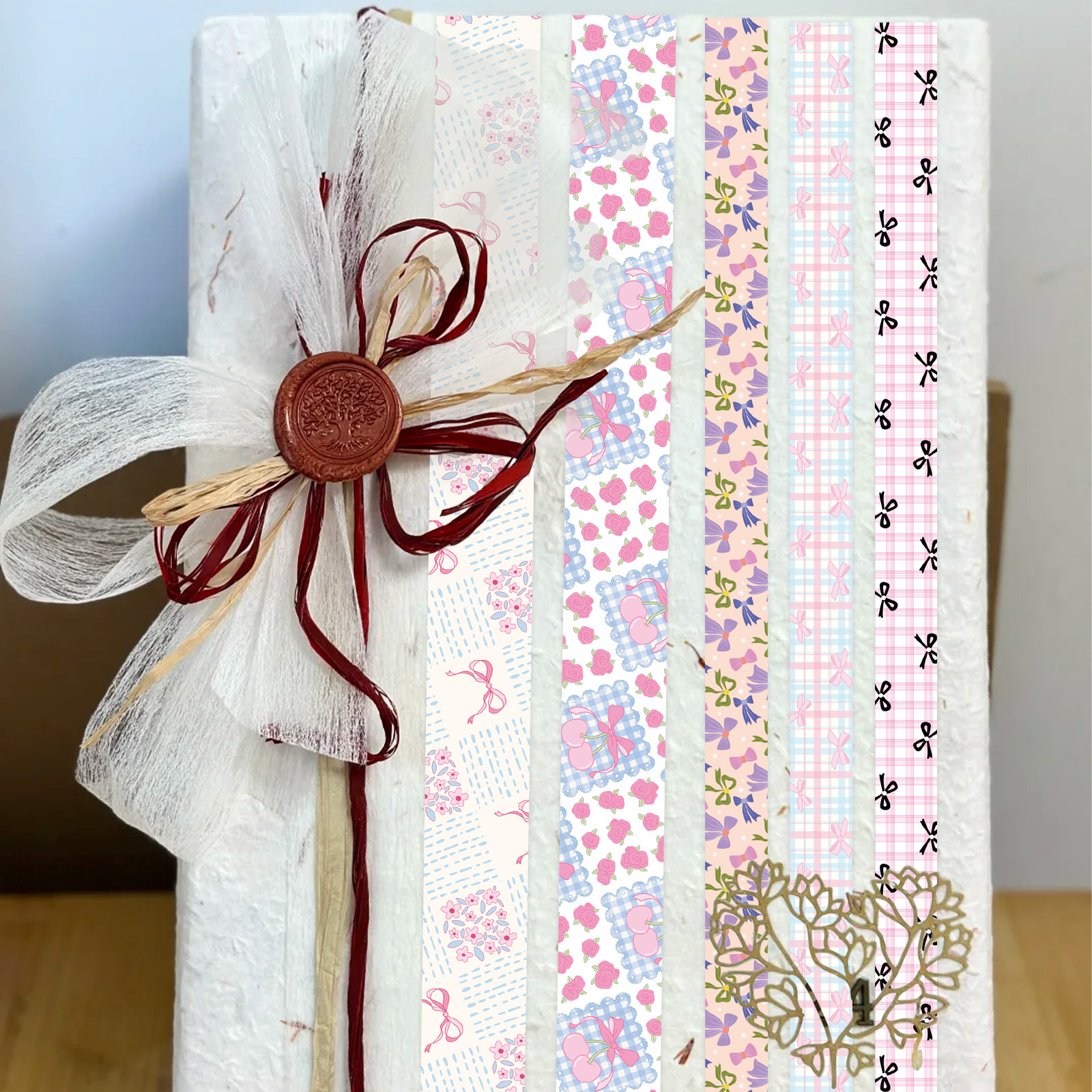 16 Rolls Pink Bow Washi Tapes  - Art Craft Journal recensie en prijs