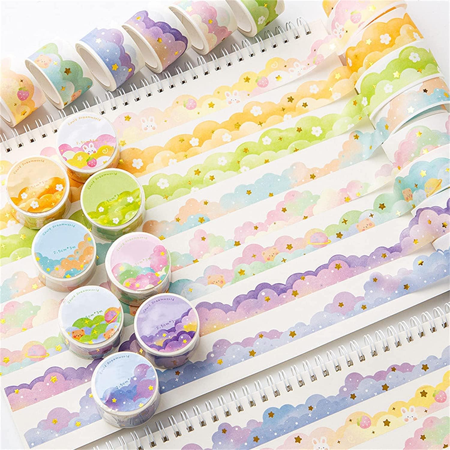 8 Rolls Color Cloud Washi Tape - Art Craft Journal recensie en prijs