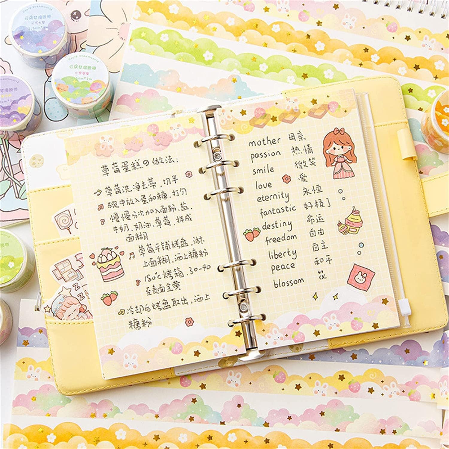 8 Rolls Color Cloud Washi Tape - Art Craft Journal recensie en prijs