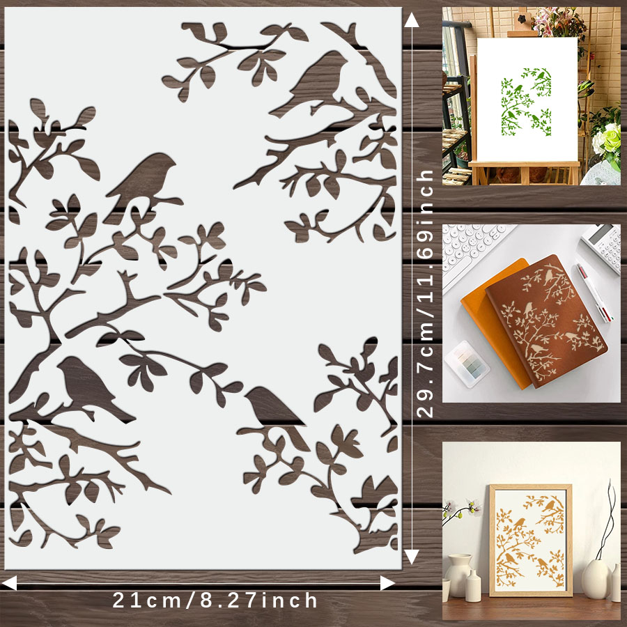 1pcs DIY Bird Branch Stencil f - Art Craft Journal recensie en prijs