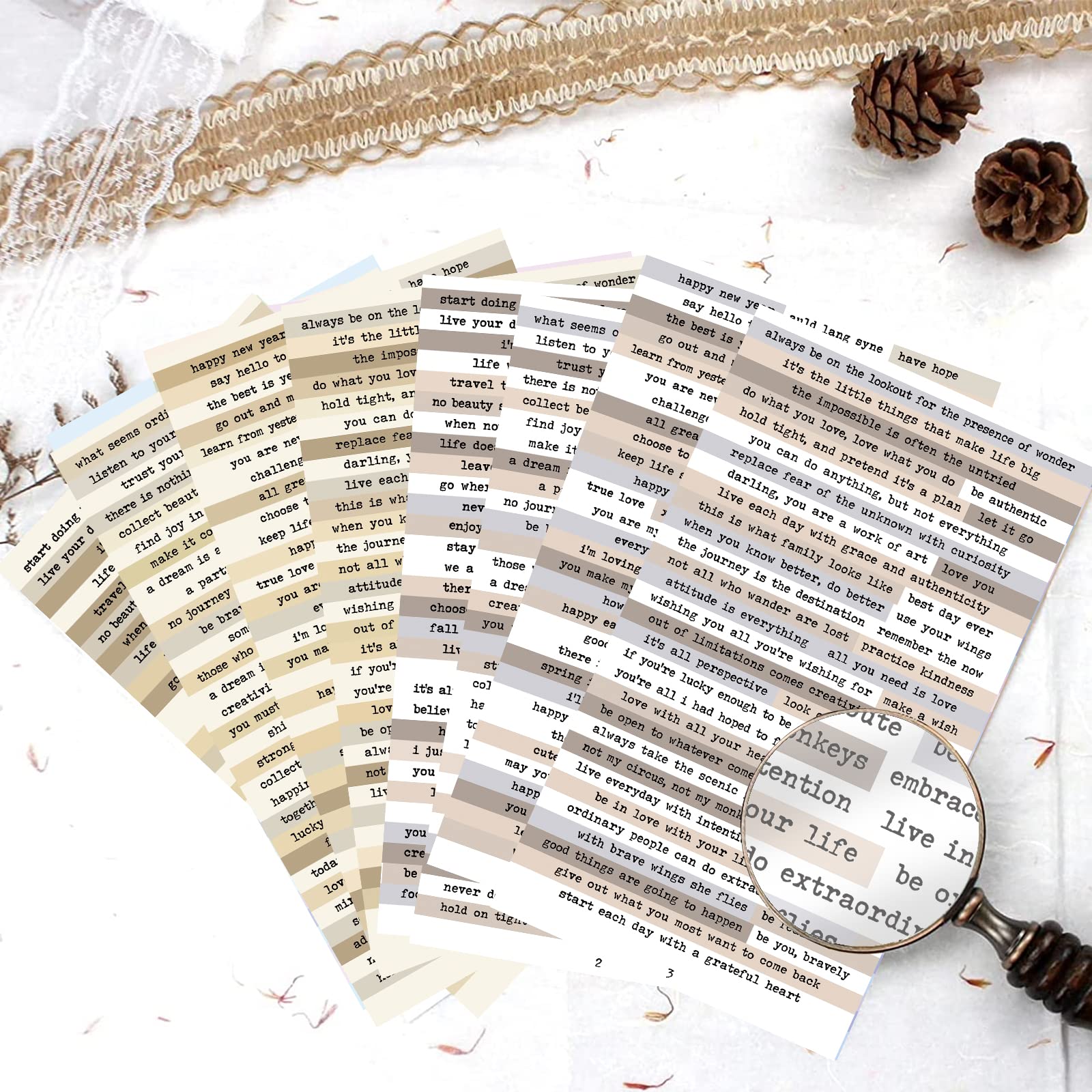 8pcs Brown Notes Quote Sticker - Art Craft Journal recensie en prijs
