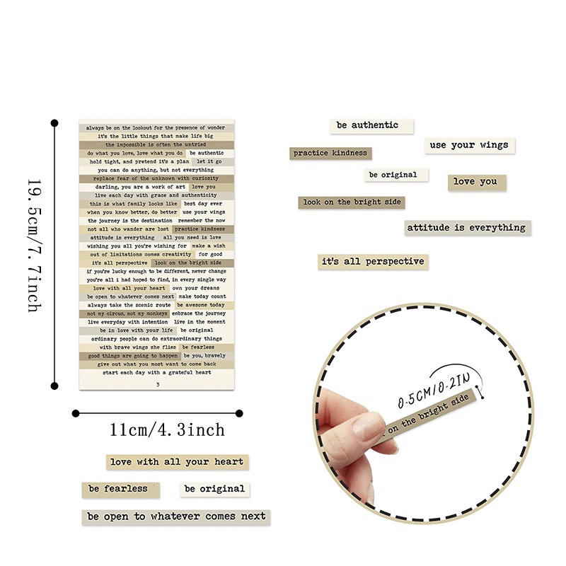 8pcs Brown Notes Quote Sticker - Art Craft Journal recensie en prijs