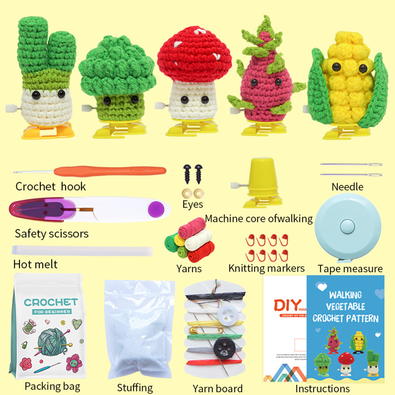 5Pcs Vegetable DIY Crochet Sta - Art Craft Vegetables recensie en prijs