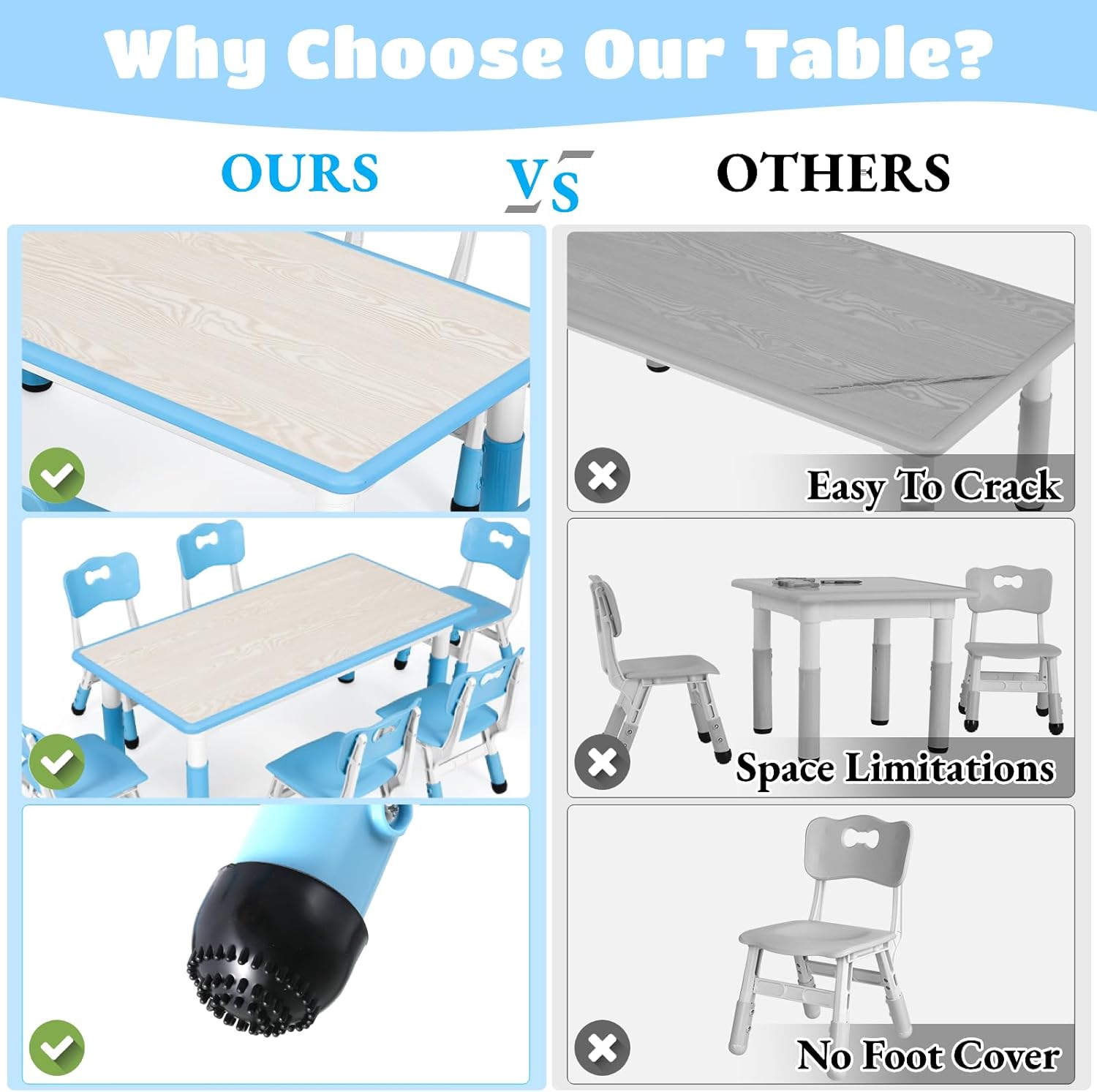 Kids Table and 6 Chairs Set, H - Art Craft Activities For Preschoolers recensie en prijs