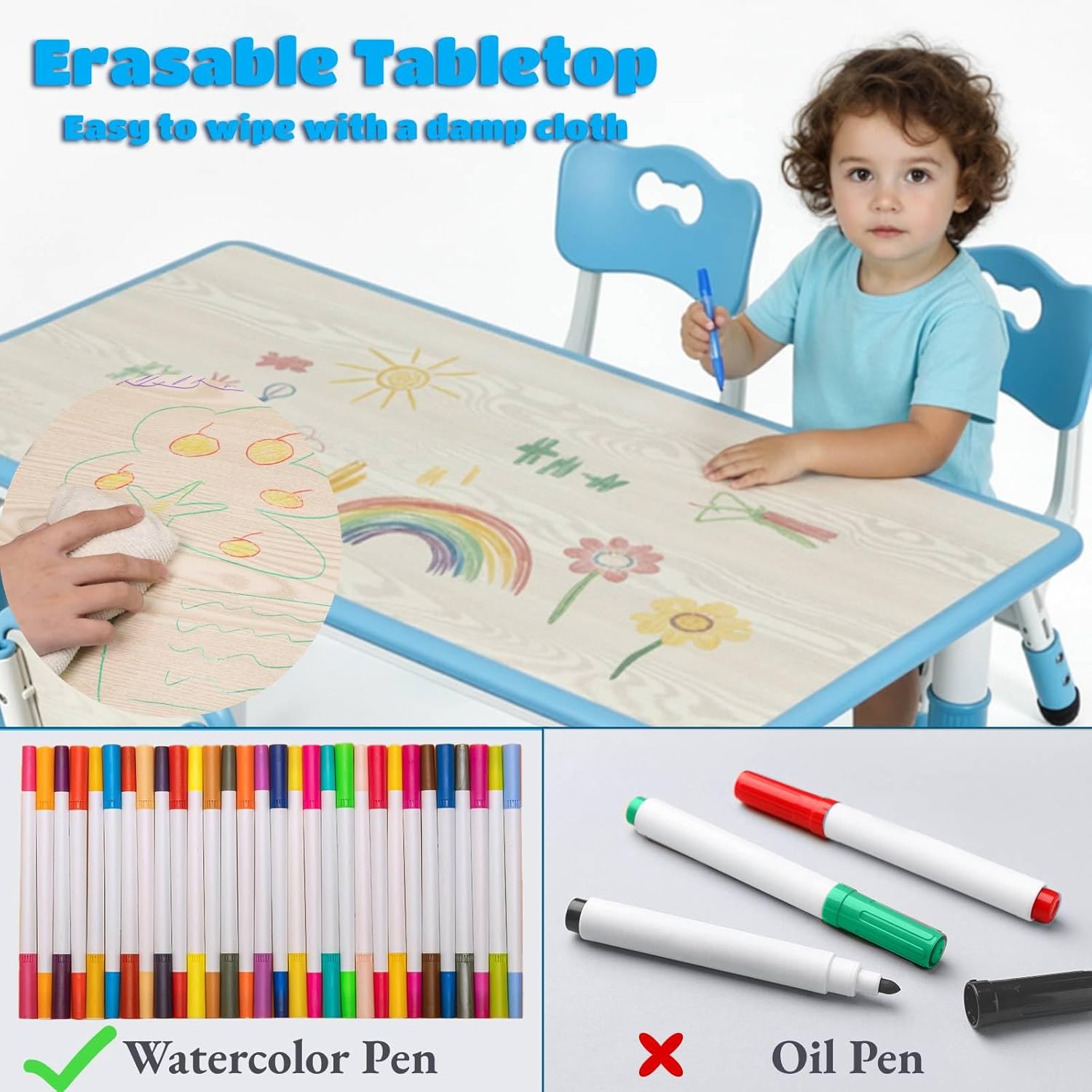 Kids Table and 6 Chairs Set, H - Art Craft Activities For Preschoolers recensie en prijs