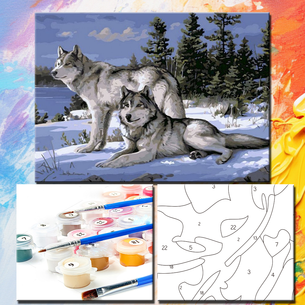 Painting By Numbers Wolf Oil P - Art And Craft Numbers recensie en prijs