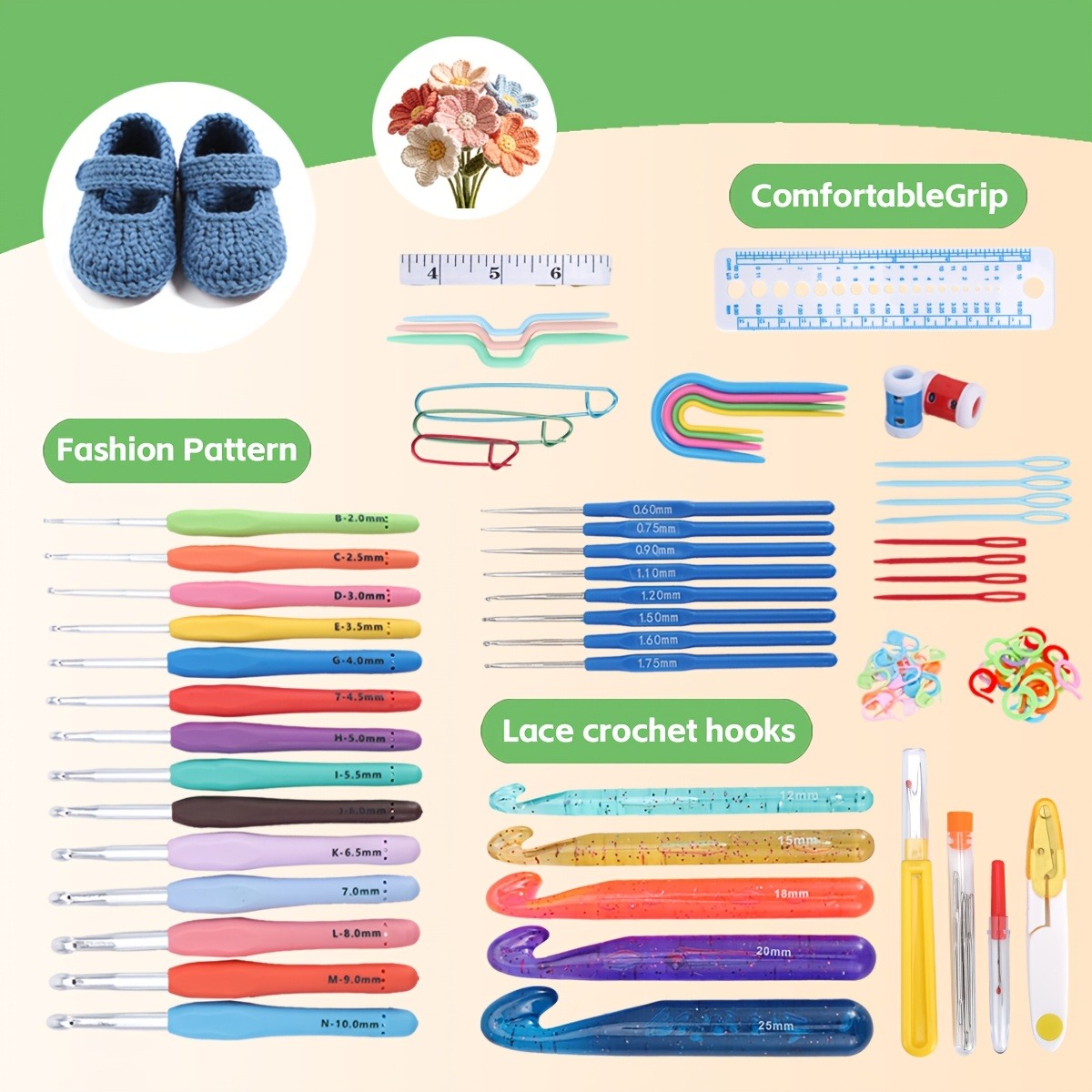 118pcs Crochet Hooks Sets, Erg - Crochet Hook Set recensie en prijs