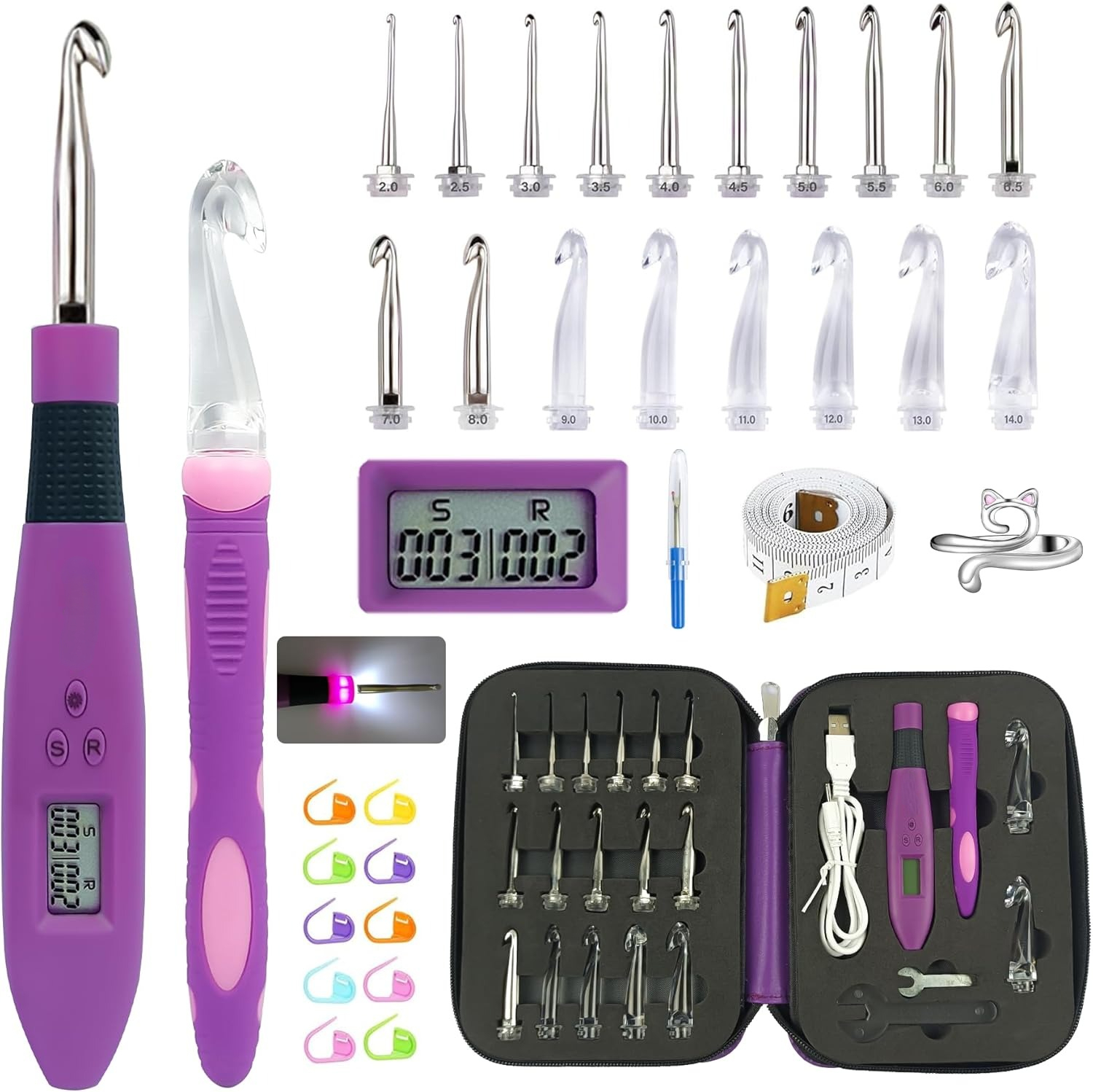 24 Sizes Crochet Hook Set with - Crochet Hook Set recensie en prijs