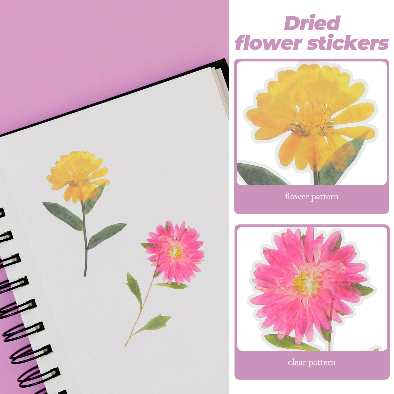 6 Packs Dried Flower Stickers  - Art Craft Journal recensie en prijs