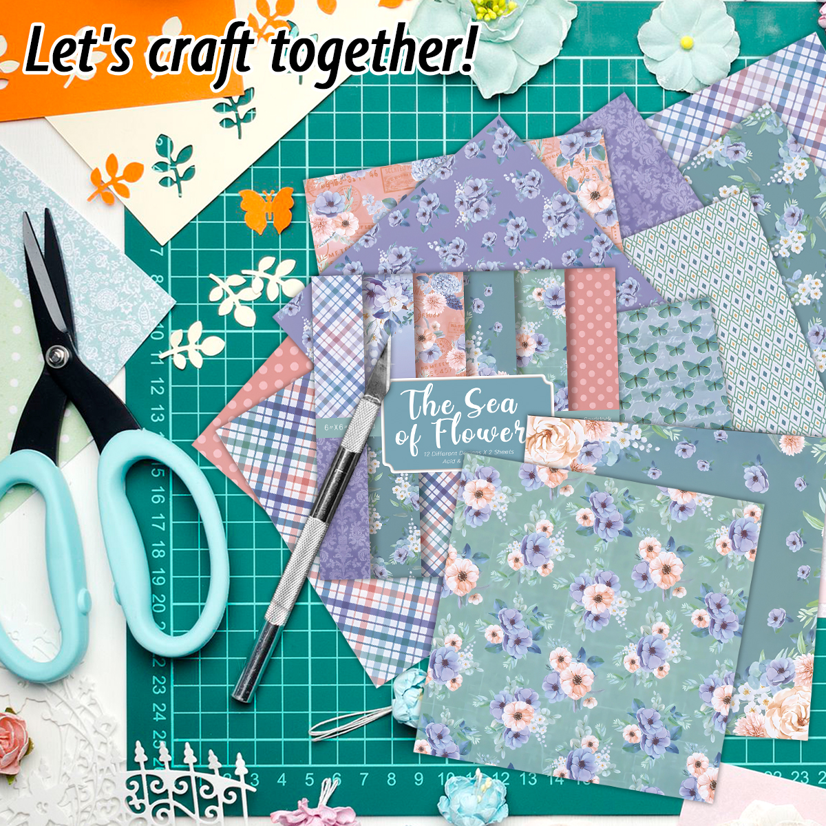 24 Sheets Colored Floral Patte - Art Craft Journal recensie en prijs