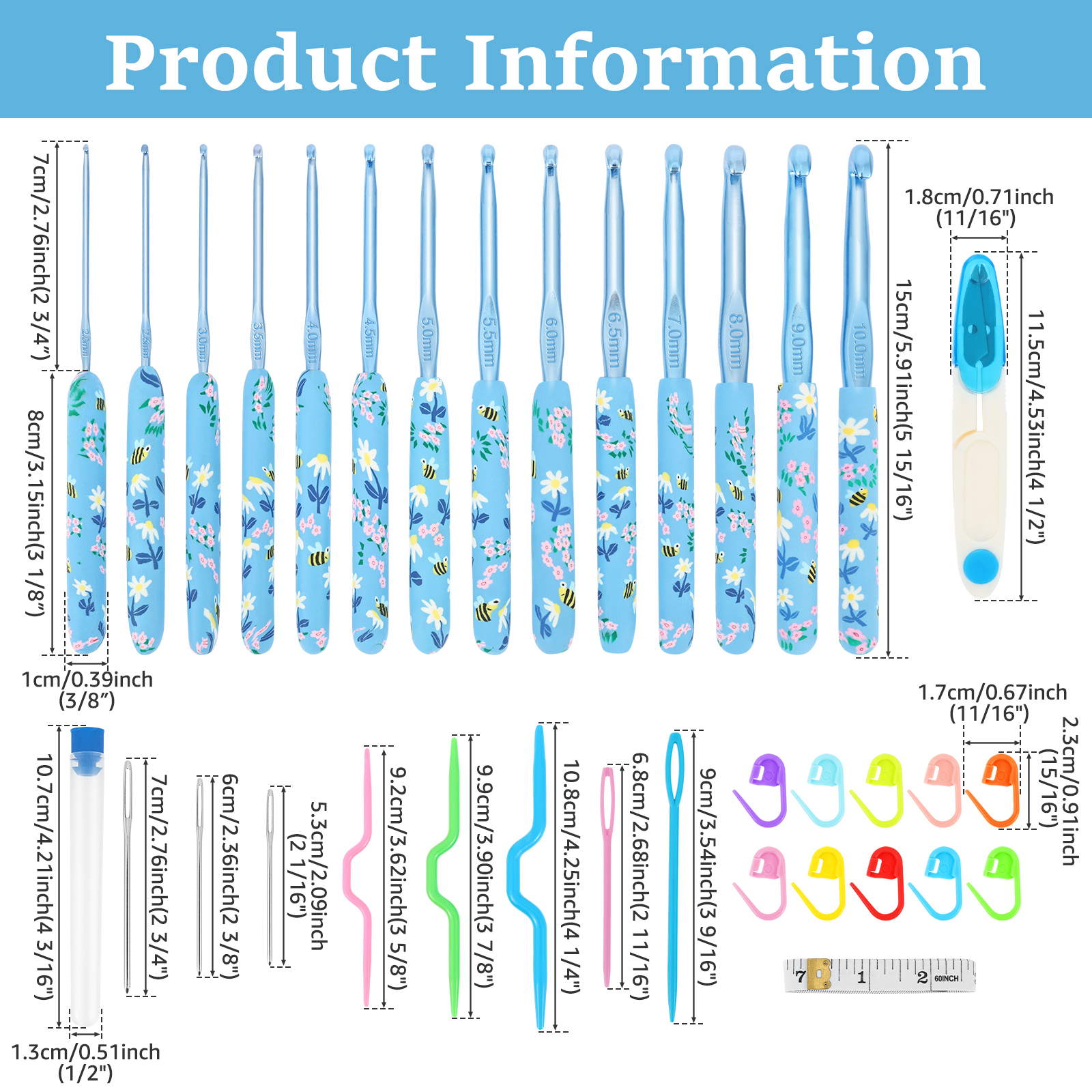 Colorful Crochet Hooks Set Erg - Crochet Hook Set recensie en prijs